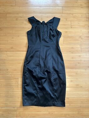 The Limited Black Midi Sheath Dress with Wide Straps